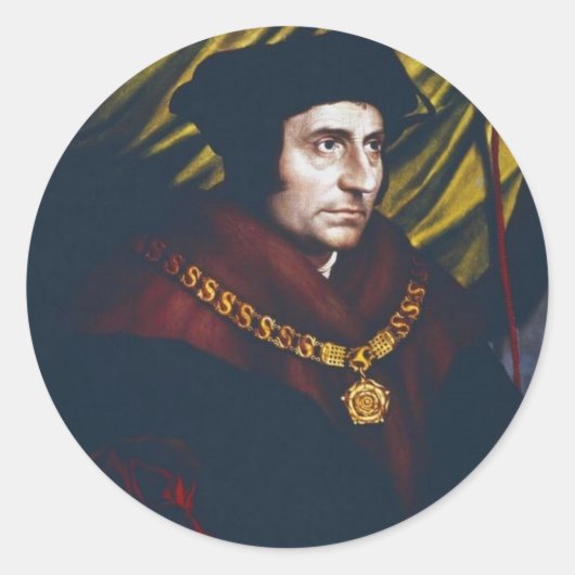 Sir Thomas More Runder Aufkleber (Vorderseite)