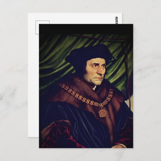 Sir Thomas More - von Hans Holbein, dem Jüngeren Postkarte (Vorne/Hinten)