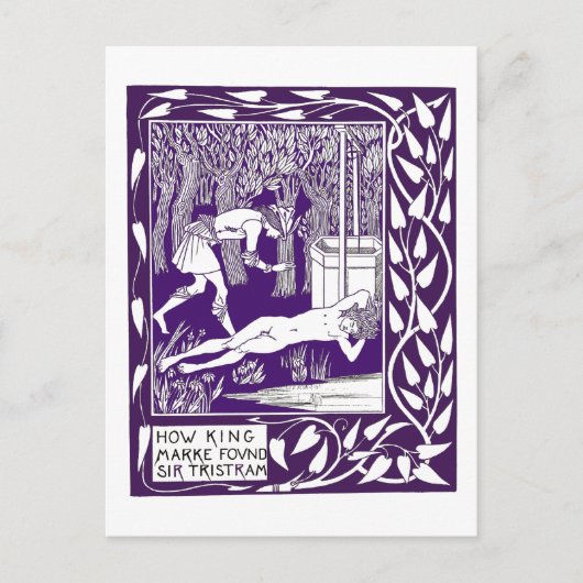 Sir Tristram von Aubrey Beardsley Illustration Postkarte (Vorderseite)
