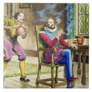 Sir Walter Raleigh (1554-1618) 'von den Blicken in Fliese
