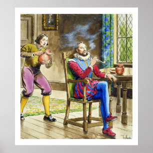 Sir Walter Raleigh (1554-1618) von "Peeps into the Poster