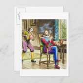 Sir Walter Raleigh (1554-1618) von "Peeps into the Postkarte (Vorne/Hinten)