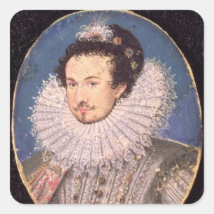 Sir Walter Raleigh Quadratischer Aufkleber