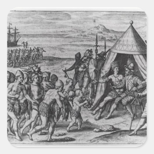 Sir Walter Raleigh Quadratischer Aufkleber (Vorderseite)