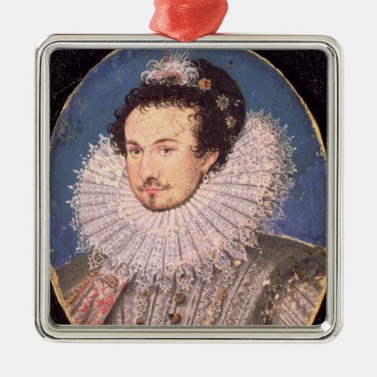 Sir Walter Raleigh Silbernes Ornament (Vorne)