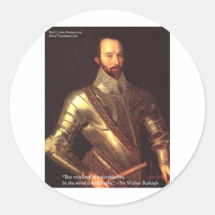 Sir Walter Raleigh "True Love" Zitat Geschenke & K Runder Aufkleber