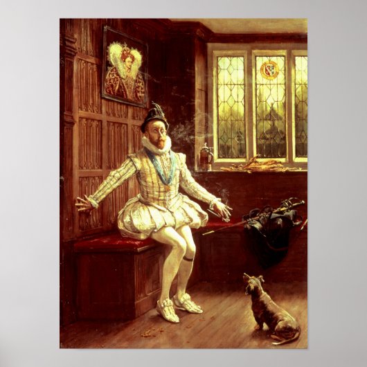 Sir Walter Raleighs Erster Raucher Poster (Vorne)