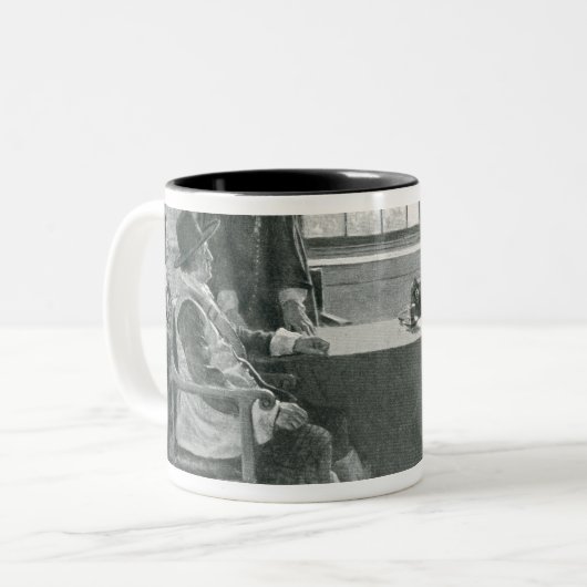 Sir William Berkeley Surrendering Zweifarbige Tasse (Vorderseite Links)