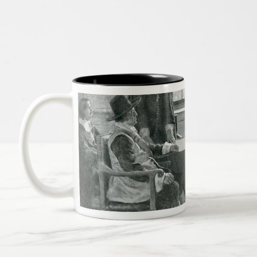 Sir William Berkeley Surrendering Zweifarbige Tasse (Links)