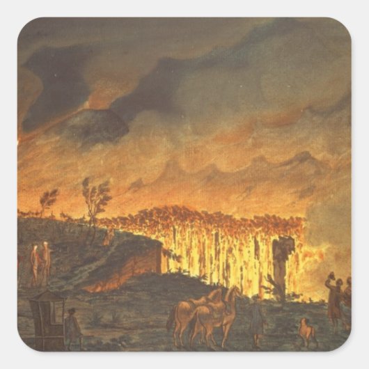 Sir William Hamilton zeigt Ferdinand IV Quadratischer Aufkleber (Vorderseite)