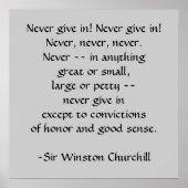Sir Winston Churchill Quote des SRF Poster (Vorne)