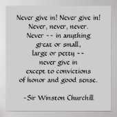 Sir Winston Churchill Quote des SRF Poster (Vorne)