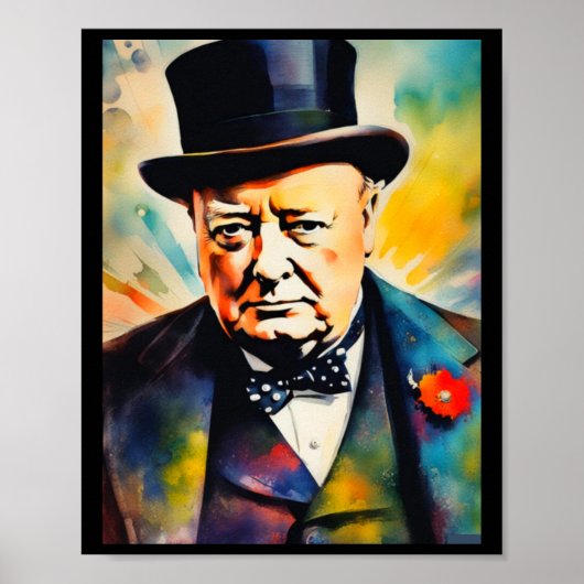 Sir Winston Churchill Sticker Poster (Vorne)