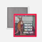 Sir Winston Churchill Zitat - Magnet (Vorderseite/Rückseite)