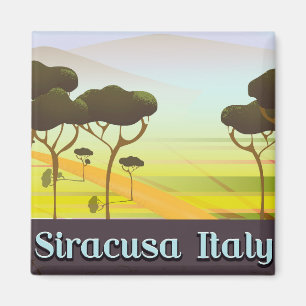 Siracusa Italien Landschaft Reiseplakat. Magnet