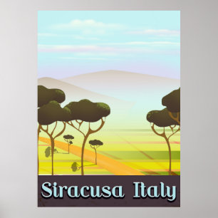 Siracusa Italien Landschaft Reiseplakat. Poster