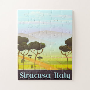 Siracusa Italien Landschaft Reiseplakat. Puzzle