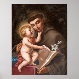Sirani - Jesuskind und Heiliger Antonius von Padua Poster