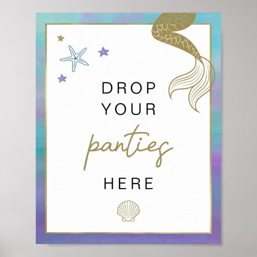 SIREN Beach Mermaid Bachelorette Panty Drop Game Poster (Vorne)