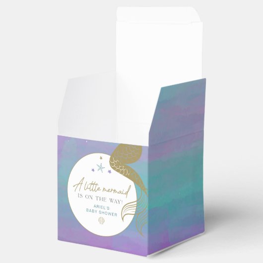 SIREN Lila Gold Meerjungfrau Ocean Sea Babydusche Geschenkschachtel (Geöffnet)