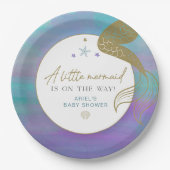 SIREN Lila Gold Meerjungfrau Ocean Sea Babydusche Pappteller (Vorderseite)