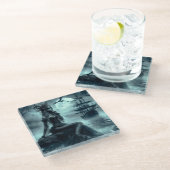 Siren of the Moonlit Tide Glasuntersetzer (Schrägansicht)