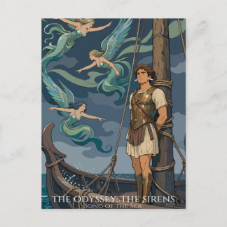 Siren Song Over Stormy Seas Feiertagspostkarte