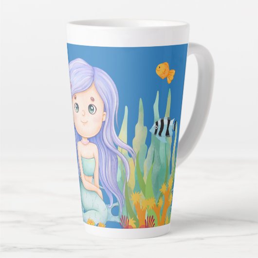 sirena Beautiful LILA HAIR Meerjungfrau spielt in Milchtasse (Rechte Ecke)