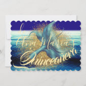 Sirena Cola Splash Sparkle Quinceañera Celebración Einladung (Rückseite)