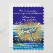 Sirena Cola Splash Sparkle Quinceañera Celebración Einladung (Vorderseite)