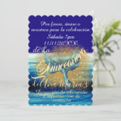 Sirena Cola Splash Sparkle Quinceañera Celebración Einladung (Stehend Vorderseite)