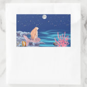 Sirena mirando la luna rechteckiger aufkleber (Tasche)