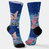 Sirena mirando la luna socken (Gewinkelt)