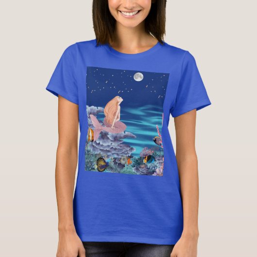 Sirena mirando la luna T-Shirt (Vorderseite)