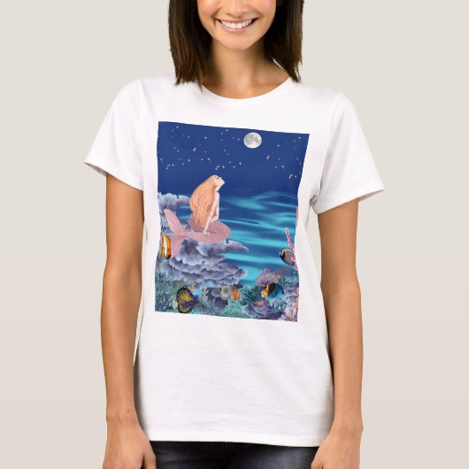 Sirena mirando la luna T-Shirt (Vorderseite)