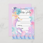 Sirena-PARTY EINLADUNG (Vorne/Hinten)