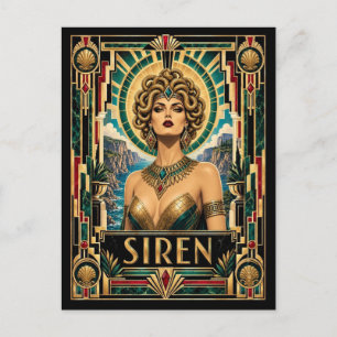 Sirene, Art Deco Mythisch Postkarte