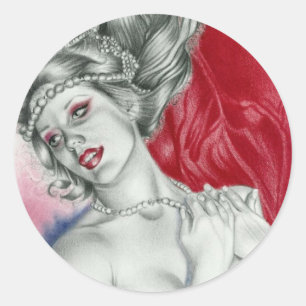 Sirene der Liebe Runder Aufkleber
