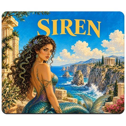 Sirene, Gothic Fantasy Monster Mousepad