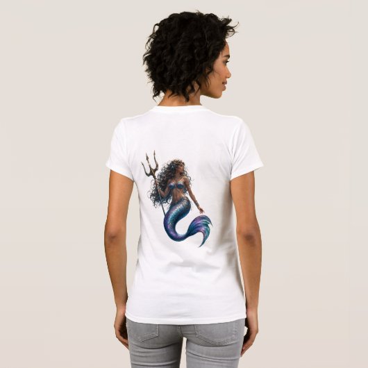 Sirene mit Speer T-Shirt (Schwarz voll)