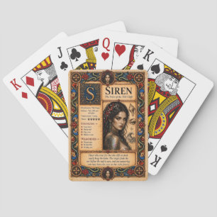 Sirene, mittelalterliche Bestiarien-Kunst Spielkarten