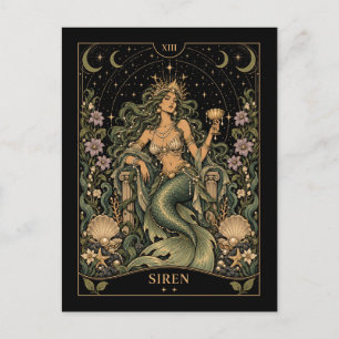 Sirene, Sternenlicht-Tarot-Kunst Postkarte