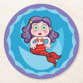 Sirenita de Linda. Sirena, sirena Runder Pappuntersetzer