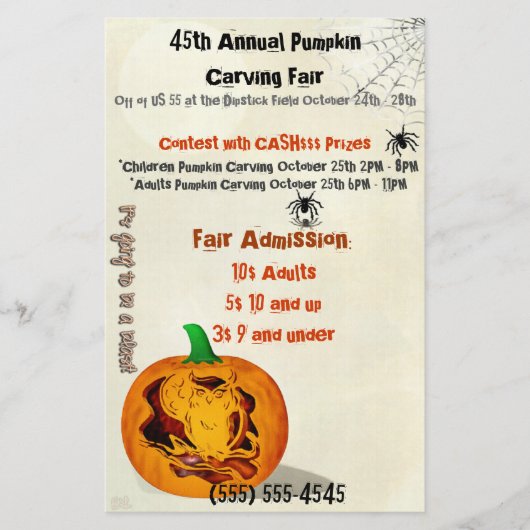 Sirens Spuk Halloween Pumpkin Carving Event Flyer (Vorne)