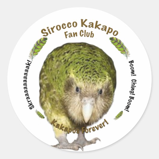Sirocco Kakapo Runder Aufkleber (Vorderseite)