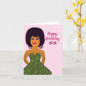 Sis African American Happy Birthday Karte (Gelbe Blume)