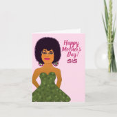 Sis African American Mother's Day Card Karte (Vorderseite)