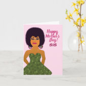 Sis African American Mother's Day Card Karte (Gelbe Blume)