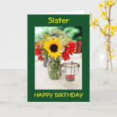 SIS, BEST FRIEND, KONFIDANTE/LIEBE AM GEBURTSTAG KARTE (Gelbe Blume)