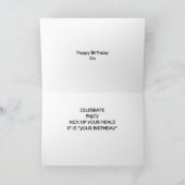 "SIS-CELEBRATE GENIESSEN, KICK UP YOUR HEALS" GEBU KARTE (Innenseite)